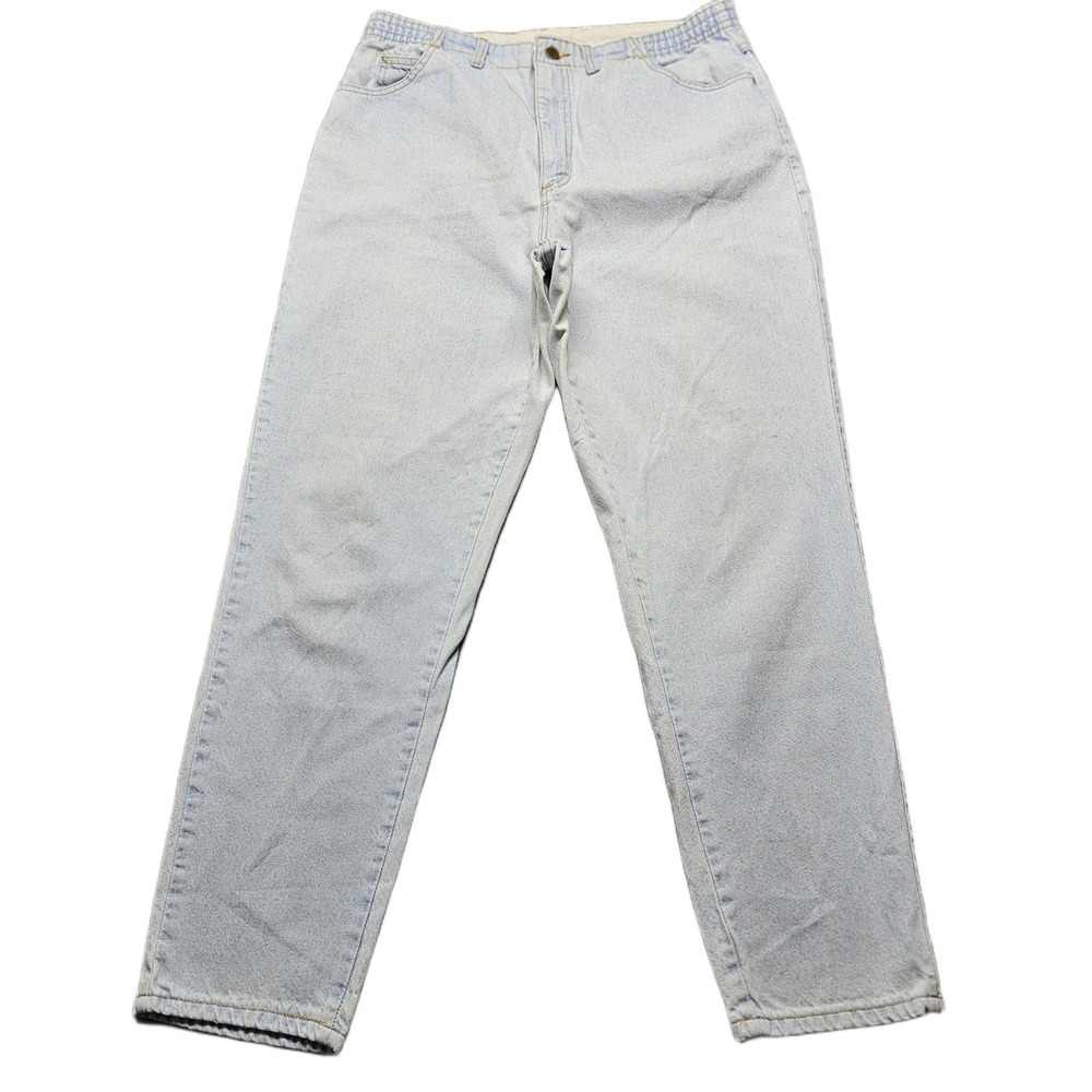 Vintage L.L. Bean Jeans Womens 16x32 Blue Denim Light Wash Tapered Leg USA‎ Made